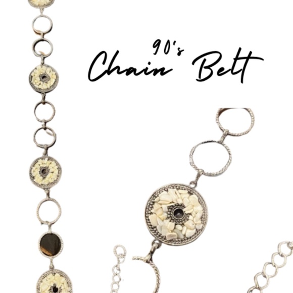 Accessories - 90's Chain Belt with Shell/Rock Detail
